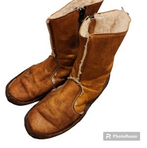 Vtg CHEF CHEROKEE 12 Leather shearling lined boots made in Canada